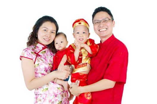 Asian family celebrate chinese new year