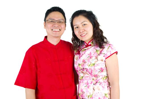 lovely chinese couple celebrating chinese new year