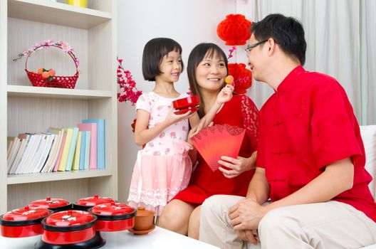 Asian family celebrate chinese new year