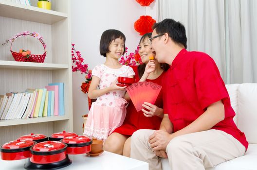 Asian family celebrate chinese new year