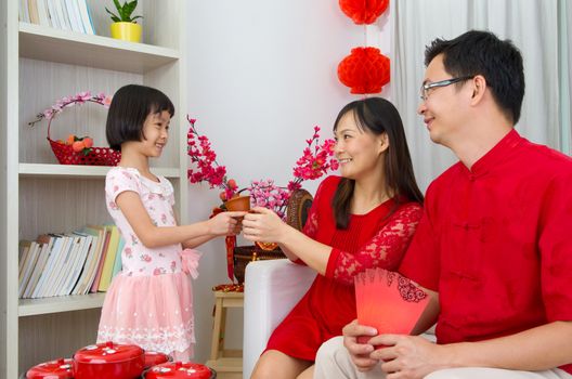 Asian family celebrate chinese new year