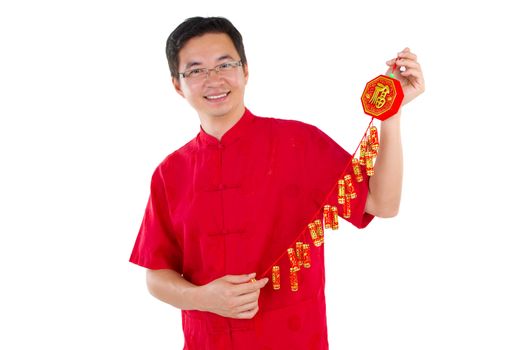Asian man celebrating chinese new year