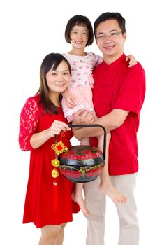 Asian family celebrating chinese new year