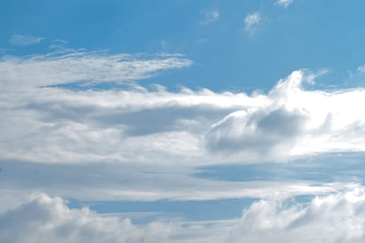 blue sky with different beautiful clouds on it