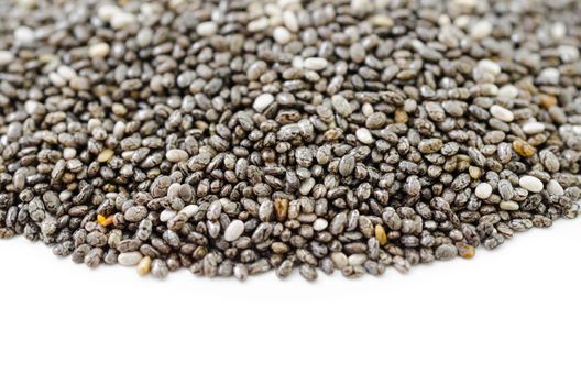 chia seeds isolated on white background.