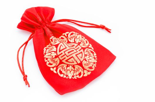 Red bag for Chinese New Year on white background