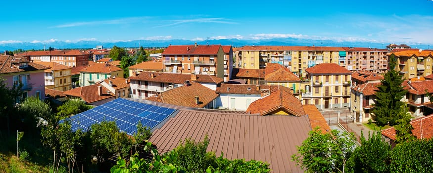 View of the traditional Italian village. Summer day