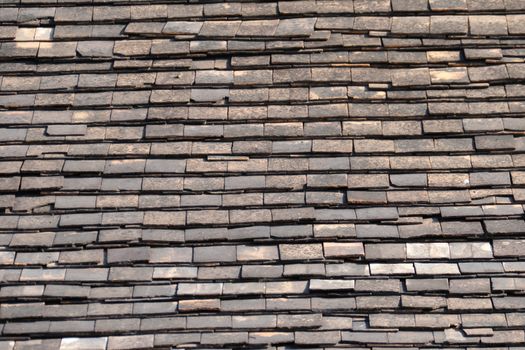 Abstract Detail of Old Slate Roof Tiles, abstract background