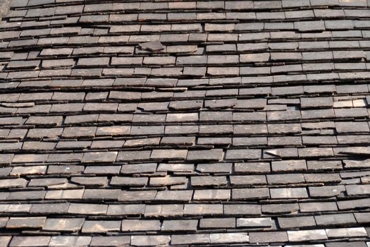 Abstract Detail of Old Slate Roof Tiles, abstract background