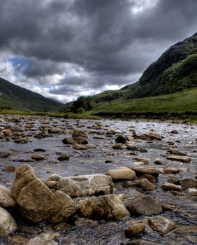 Scotland landscape in highland in tourist season