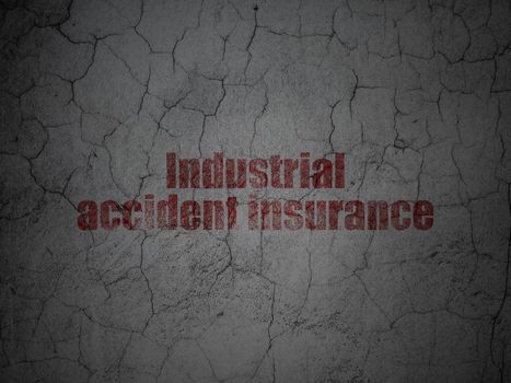 Insurance concept: Red Industrial Accident Insurance on grunge textured concrete wall background