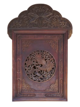 Old Chinese window, bird with message design