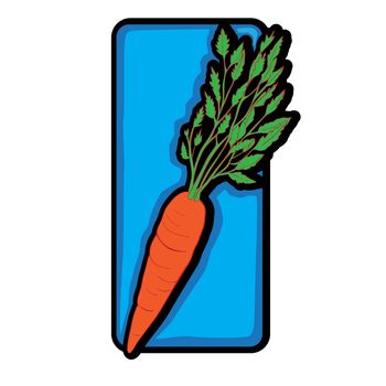 Carrot clip art,doodle hand drawn illustration isolated on white