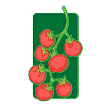 Cherry tomatoes clip art, doodle illustration isolated on white