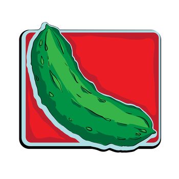 Cucumber clip art, doodle illustration isolated on white