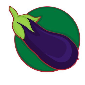 Eggplant clip art, doodle colored illustration on white
