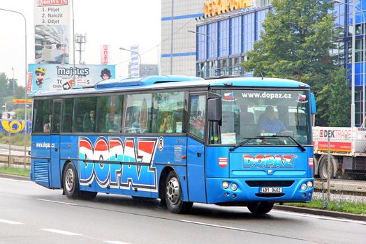 BRNO, CZECH REPUBLIC - JULY 22, 2014: Interurban coach Karosa LC956 at the city street.