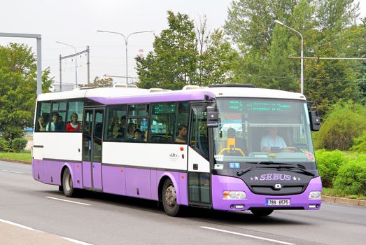 BRNO, CZECH REPUBLIC - JULY 22, 2014: Suburban bus SOR BN12 at the city street.