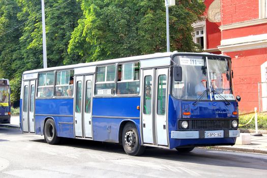BUDAPEST, HUNGARY - JULY 23, 2014: Blue city bus Ikarus 260.46 at the bus station.