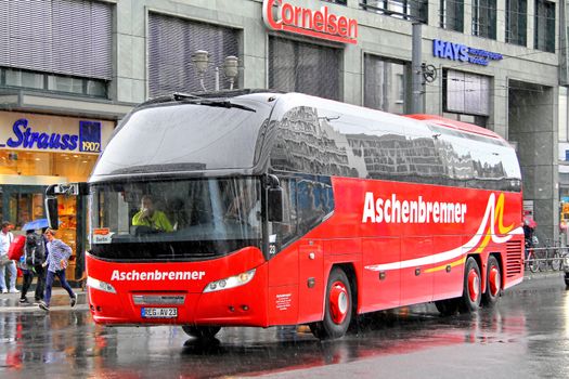 BERLIN, GERMANY - AUGUST 16, 2014: Modern interurban bus Neoplan N1217HDC Cityliner at the city street.