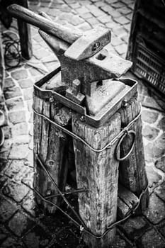 Ancient anvil used by Napoleon's army to shoe horses.