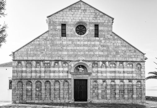 Cathedral of the Assumption of the Blessed Virgin Mary, probably built in the fourth century as the early Christian church has been renovated in the Romanesque style in Rab, Croatia.