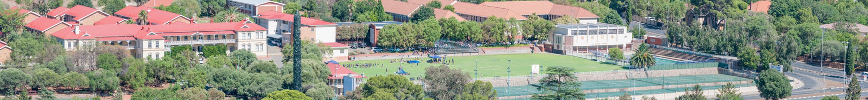 BLOEMFONTEIN, SOUTH AFRICA, JANUARY 14, 2016: Panorama of the Oranje Meisieskool (girls school) as seen from Naval Hill