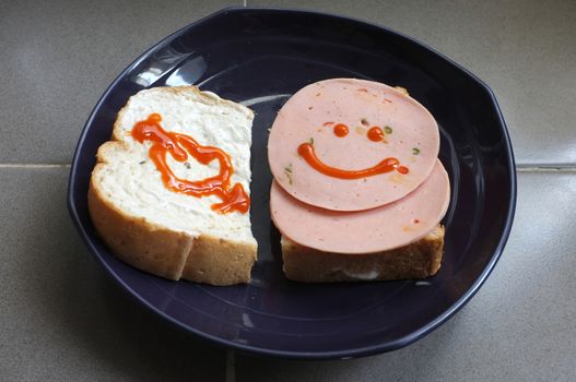 Sandwich with pork ham