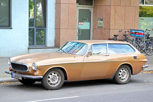 BERLIN, GERMANY - AUGUST 16, 2014: Retro vehicle Volvo 1800ES at the city street.