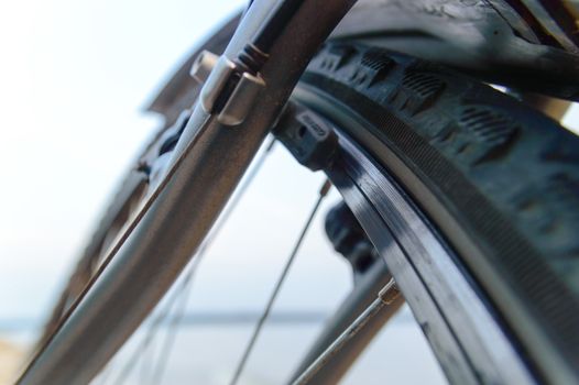 color bike, small parts of bike in sunny day