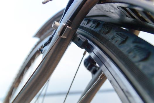 color bike, small parts of bike in sunny day