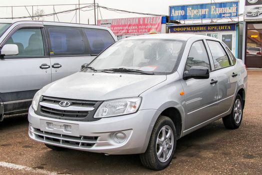 UFA, RUSSIA - APRIL 19, 2012: Motor car Lada Granta at the used cars trade center.