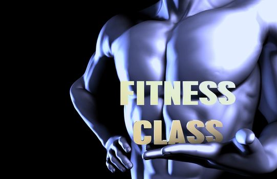 Fitness class With a Business Man Holding Up as Concept