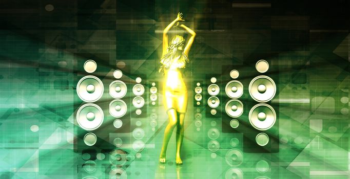 Lady in the Nightclub Grooving to the Beats