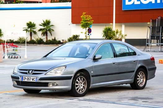 NICE, FRANCE - AUGUST 3, 2014: Motor car Peugeot 607 at the city street.