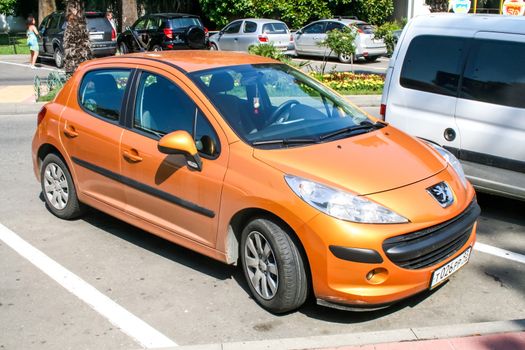 SOCHI, RUSSIA - JULY 19, 2009: Motor car Peugeot 207 at the city street.