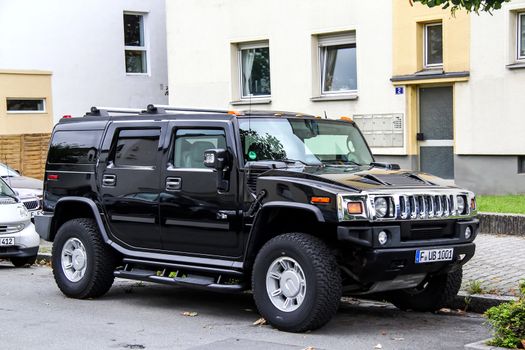 FRANKFURT AM MAIN, GERMANY - SEPTEMBER 15, 2013: Motor car Hummer H2 at the city street.