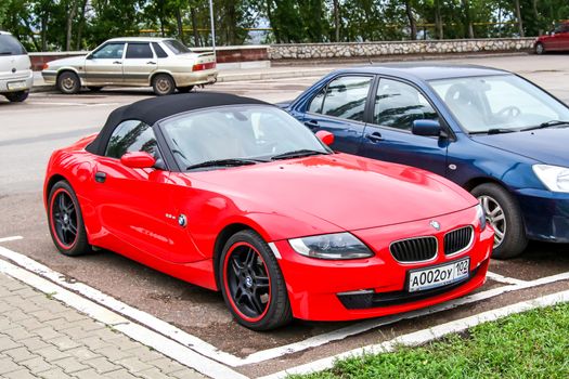 UFA, RUSSIA - SEPTEMBER 15, 2011: Motor car BMW E85 Z4 at the city street.