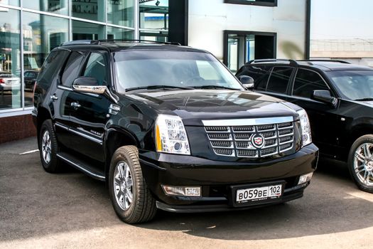 UFA, RUSSIA - JUNE 21, 2008: Motor car Cadillac Escalade at the trade center.