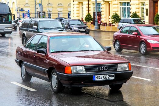 MOSCOW, RUSSIA - JUNE 3, 2012: Motor car Audi 100 at the city street.