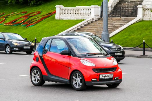 MOSCOW, RUSSIA - JUNE 3, 2012: Motor car Smart Fortwo at the city street.