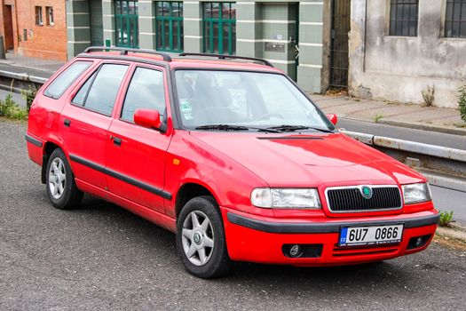 USTI NAD LABEM, CZECH REPUBLIC - JULY 21, 2014: Motor car Skoda Felicia at the city street.