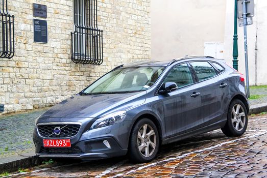 PRAGUE, CZECH REPUBLIC - JULY 21, 2014: Motor car Volvo V40 at the city street.