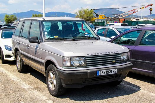 SAINT-TROPEZ, FRANCE - AUGUST 3, 2014: Motor car Range Rover at the city street.