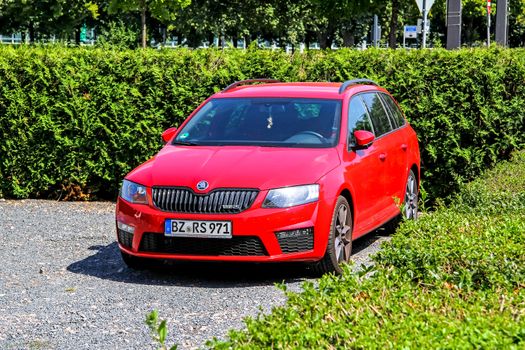 DRESDEN, GERMANY - JULY 20, 2014: Motor car Skoda Octavia vRS at the city street.