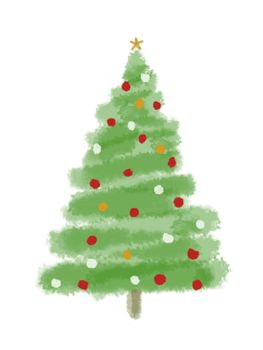 watercolor  Christmas tree isolated on a white background