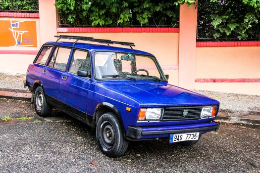 PRAGUE, CZECH REPUBLIC - JULY 21, 2014: Motor car Lada Zhiguli at the city street.