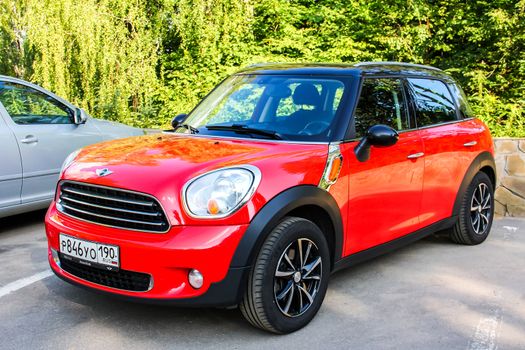 KOSTROMA, RUSSIA - JULY 23, 2014: Motor car Mini Cooper Countryman at the city street.