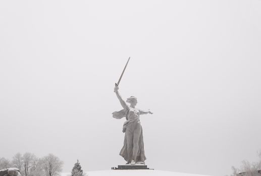 Sculpture, greatest in the world, "Motherland" on Mamayev Kurgan in the city of Volgograd