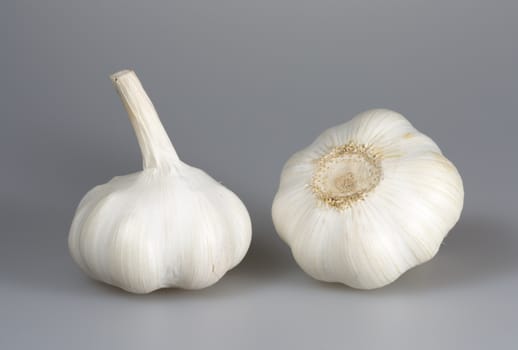 Pair of Garlic Bulbs close up.